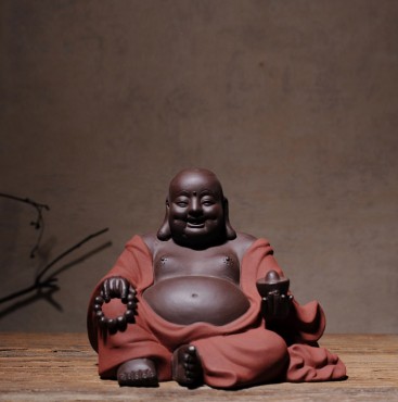  ICNBUYS Chinese Maitreya Buddha fat belly Lucky Ceramic for Attracting Wealth 16.8 x 1.4 cm