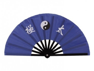 Tai Chi Fan With Classic Tai Chi Pattern Blue