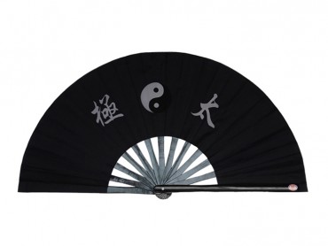 Tai Chi Fan With Classic Tai Chi Pattern Black