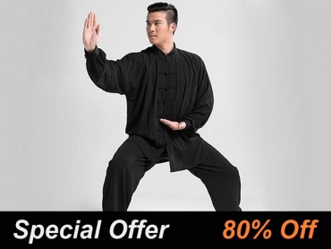 Tai Chi Clothing Set Professional Black Autumn Winter