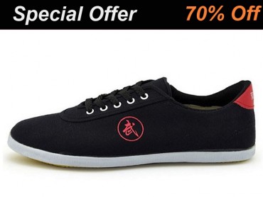 Double Star Canvas Tai Chi Shoes Black