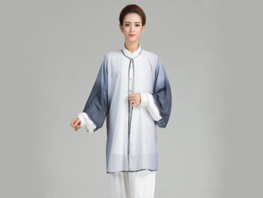 Tai Chi Uniform Suit with Outside Veil Gradient Color Grey