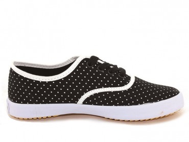 Feiyue Plain Polka Dot Sneaker - Black shoes