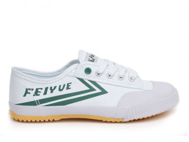 Feiyue Lo Canvas Sneakers -  White/Green Shoes