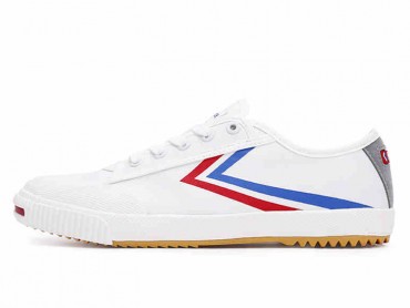 Feiyue Shoes 2017 New Style Creative Laughing Lover Canvas Shoes White With Blue Red Strips