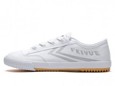 Feiyue shoes Shaolin Kung Fu Shoes Updated Version White With Silver Strips