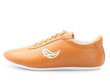 Genuine Leather Tai Chi Shoes for Martial Art Orange