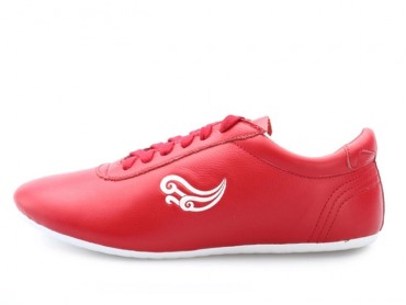 Genuine Leather Tai Chi Shoes for Martial Art Red