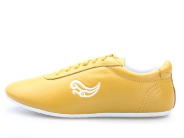 Genuine Leather Tai Chi Shoes for Martial Art Yellow