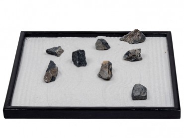 ICNBUYS Zen Garden 8 pieces of Special Blue Dragon Stones Presenting Steep Mountains and Rivers Around Them Free Rakes and Pushing Sand Pen