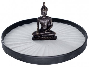 ICNBUYS Zen Garden Buddha Set with Free Rake and Pushing Sand Pen