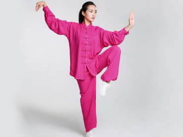 Professional Tai Chi Cloting Uniform Pure Cotton Long-sleeve Red