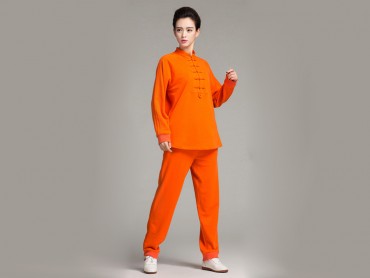 Professional Tai Chi Cloting Uniform Pure Cotton Thicken for Winter Yellow