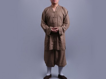 Shaolin Kung Fu Clothing Cotton and Linen Khaki
