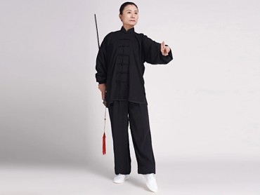 Tai Chi Clothing Cotton and Linen Suit for Women Black