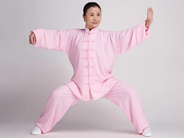 Tai Chi Clothing Cotton and Linen Suit for Women Pink