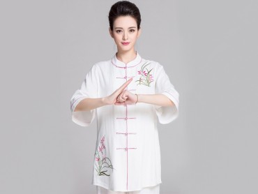 Tai Chi Clothing Half-sleeve Suit for Women Summer Linen