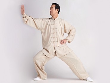 Tai Chi Clothing Linen Suit Beige