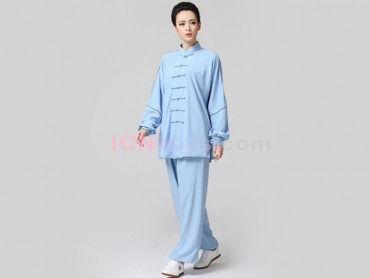 Tai Chi Clothing Linen for Women Light Blue