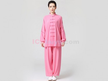 Tai Chi Clothing Linen for Women Pink