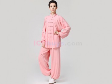 Tai Chi Clothing Linen for Women Rosy