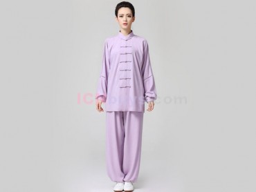 Tai Chi Clothing Linen for Women Light Violet