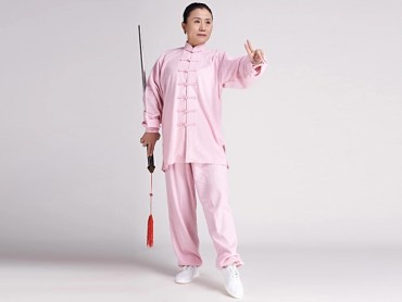 Tai Chi Clothing linen Suit for Women Pink