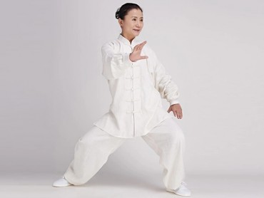 Tai Chi Clothing linen Suit for Women Snow White