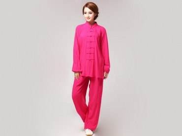 Tai Chi Clothing Pure Cotton for Women Rosy