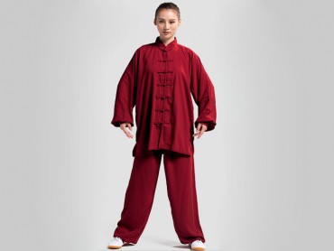 Tai Chi Clothing Set Professional Burgundy Jinwu