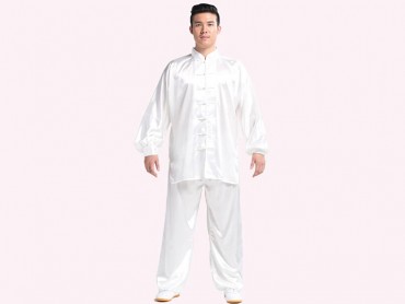 Tai Chi Clothing Silk-like Fabric White