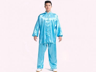 Tai Chi Clothing Silk-like Fabric Blue