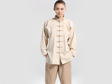 Tai Chi Clothing Flax Beige Jinwu