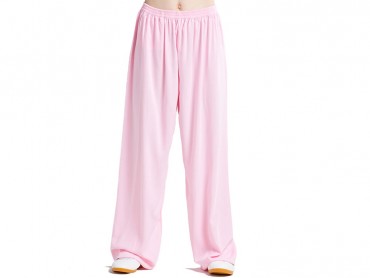 Tai Chi Pants Cotton with Silk for Women Pink