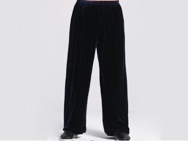 Tai Chi Pants Pleuche for Men and Women Navy