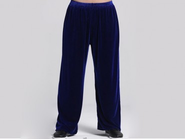 Tai Chi Pants Pleuche for Men and Women Sky Blue