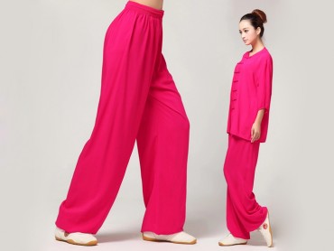 Tai Chi Pants Pure Cotton for Women Rosy