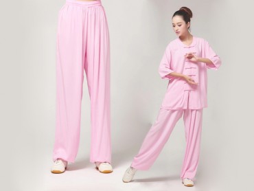 Tai Chi Pants Pure Cotton for Women Pink