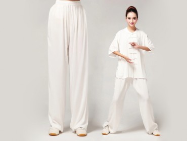 Tai Chi Pants Pure Cotton for Women White