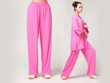 Tai Chi Pants Pure Cotton for Women Peachblow