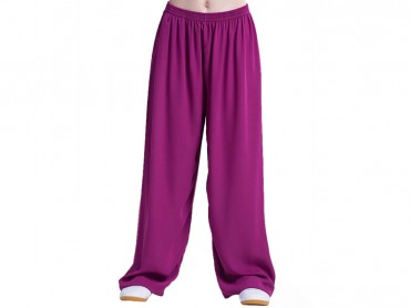 Tai Chi Pants Silk and Linen for Men and Women Violet