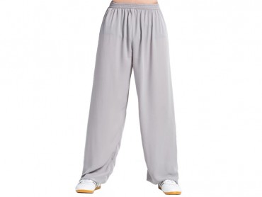 Tai Chi Pants Silk and Linen for Men and Women Grey