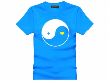 Tai Chi T-shirt Heart Blue