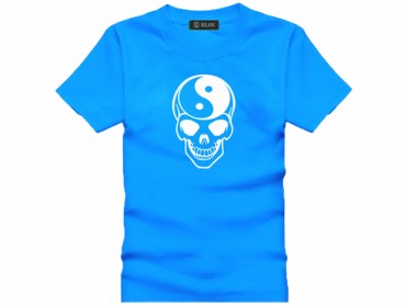 Tai Chi T-shirt Skull Blue