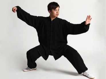 Tai Chi Uniform Cotton and Silk Suit for Men and Women Black
