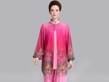 Tai Chi Uniform Suit with Outside Phoenix Veil Pink