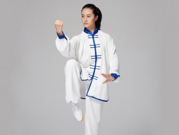 Tai Chi Uniform Double Breasted with Blue Binding