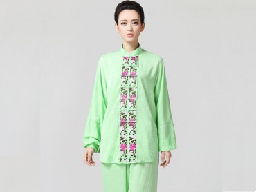 Tai Chi Clothing women long-sleeved Green Uniform