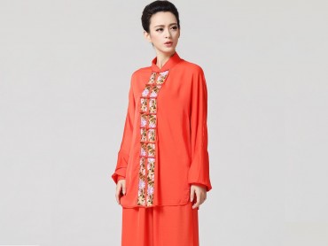 Tai Chi Clothing women long-sleeved Orange Uniform