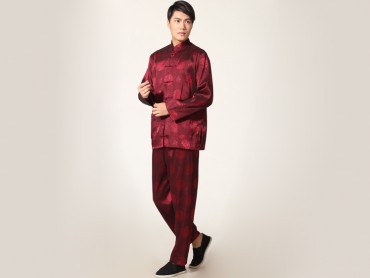 Traditional Kung Fu Clothing Tai Chi for Men Claret